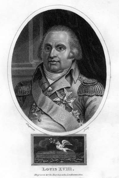 Ludvig XVIII, Ranskan kuningas, 1820. tekijältä J. Chapman