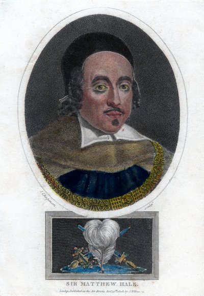 Sir Matthew Hale, 1600-luvun Englannin päätuomari, 1808. tekijältä J. Chapman