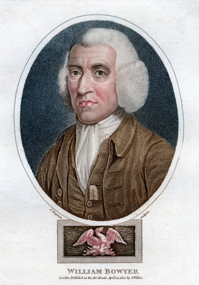 William Bowyer, 1700-luvun englantilainen painotalo ja kirjallisuustoimittaja, 1800. tekijältä J. Chapman