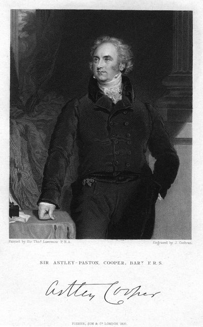 Sir Astley Paston Cooper, 1. Baronet, englantilainen kirurgi ja anatomi, 1831 tekijältä J. Cochran
