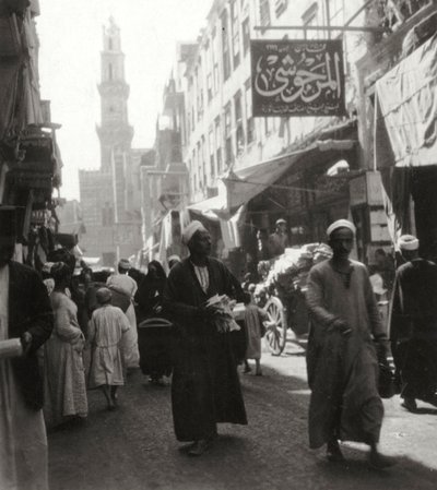 El Ghorian basaari, Kairo, Egypti, 1900-luku tekijältä J. Dearden Holmes