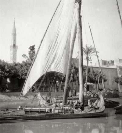 Mahmoudiyahin kanavalla, Aleksandriassa, Egyptissä, 1900-luku tekijältä J. Dearden Holmes