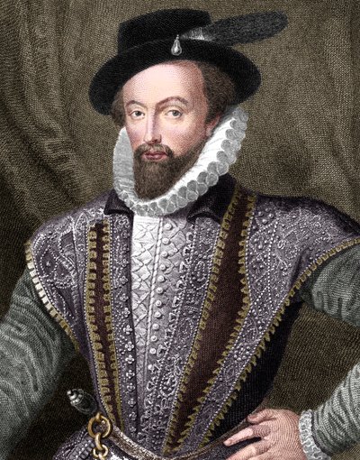 Sir Walter Raleigh, englantilainen kirjailija, runoilija, hovimies, seikkailija ja tutkimusmatkailija, 1821 tekijältä J Fitler