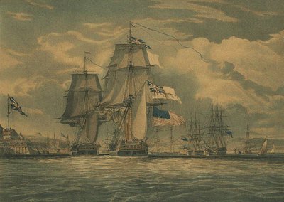 HMS Shannon vangitsi USS Chesapeaken 1. kesäkuuta 1813 1813 tekijältä J. G. C. Schetly