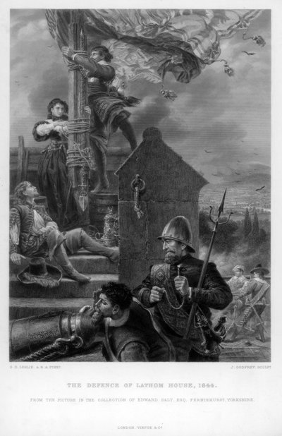 Lathomin talon puolustus, 1644. tekijältä J. Godfrey