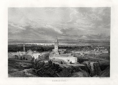 Damaskos, Syyria, 1800-luku tekijältä J. H. Kernot