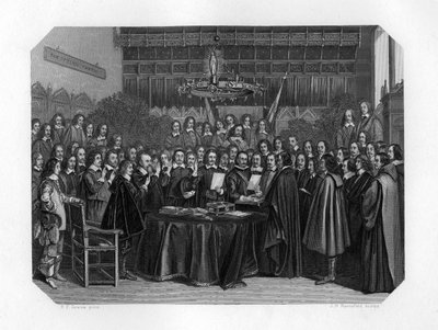 Münsterin sopimuksen ratifiointivalan vannominen, 1648 c1870. tekijältä J. H. Rennefeld