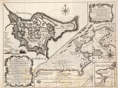 Louisburgin kaupungin ja sataman suunnitelma, Cape Breton, Cape Breton tekijältä J. Hinton