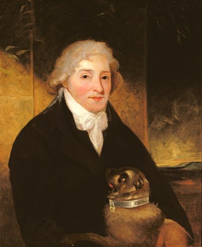 Venanzio Rauzzini koiransa Turkin kanssa, n. 1795 tekijältä J. Hutchison