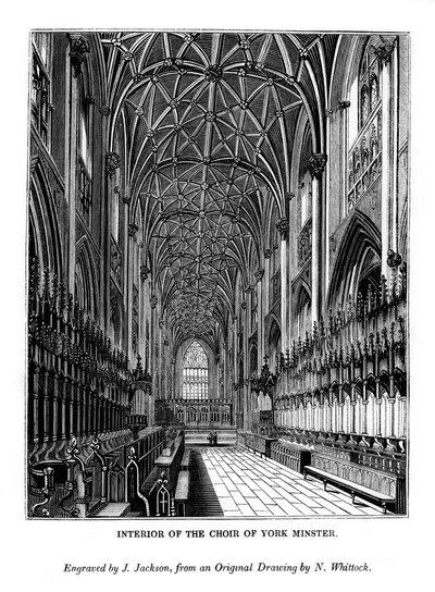 York Minsterin kuoron sisustus, n. 1830-1860 1843 tekijältä J. Jackson