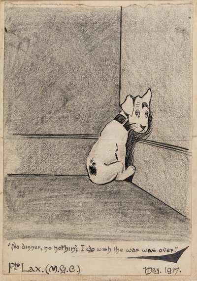 Ei illallista, ei mitään, toivon, että sota olisi ohi, 1917 (kynä, kynä ja muste paperille) tekijältä J. Lax