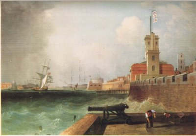 Portsmouthin sataman sisäänkäynti 1846 tekijältä J. Lynn