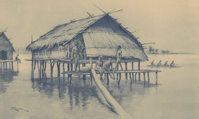 Uuden-Guinean merikylä (litho) tekijältä J. Macfarlane