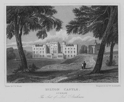 Hilton Castle, Durham, Lord Strathmoren istuin (kaiverrus) tekijältä John Preston Neale