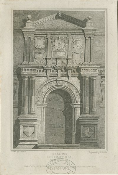 Ingestre Hall - Oviaukko: kaiverrus, nd [c 1821] (tulostus) tekijältä John Preston Neale