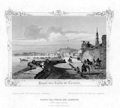 Napoli Carmine-linnasta, Italiasta, 1800-luku tekijältä J. Poppel
