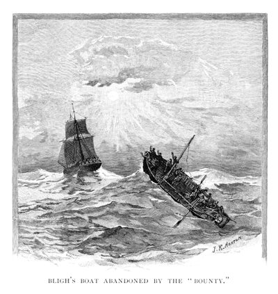 Bountyn hylkäämä kapteeni Blighsin vene, 1789 1886. tekijältä J. R. Ashton