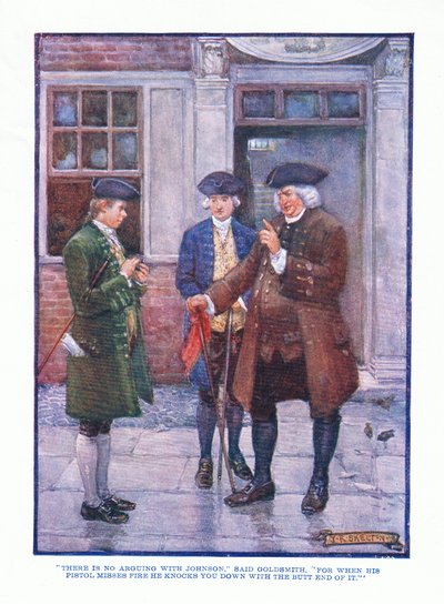 Johnsonin kanssa ei voi kiistellä, sanoi Goldsmith, T C & EC Jackin englantilaisen kirjallisuuden pub., n. 1920. tekijältä J. R. Skelton