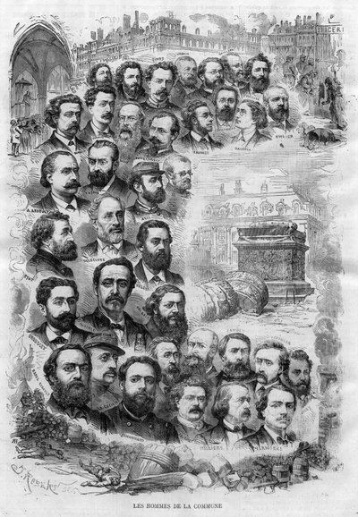 Men of the Paris Commune 1870 kaiverrus J Robert vuodelta 1870 - (Charles Delescluze, Felix Pyat, Charles Ferdinand Gambon, Paschal Grousset, Jules Valles ja Gustave Courbet, Arthur Arnould, Charles Amouroux, Victor Clement, Jules Bergeret jne...) tekijältä J Robert