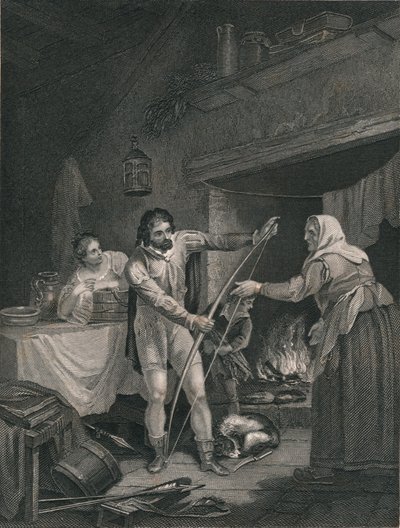 Alfred Neatherds-mökissä, 1800-luvun puoliväli. tekijältä J. Rogers