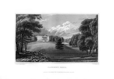 Claremont House, Esher, Surrey, 1829. tekijältä J. Rogers