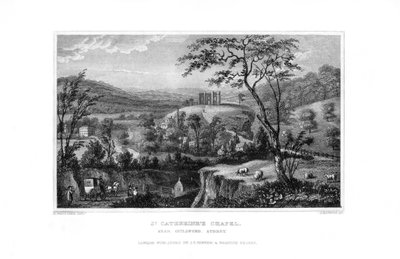 St Catherines Chapel, Guildford, Surrey, 1829. tekijältä J. Rogers