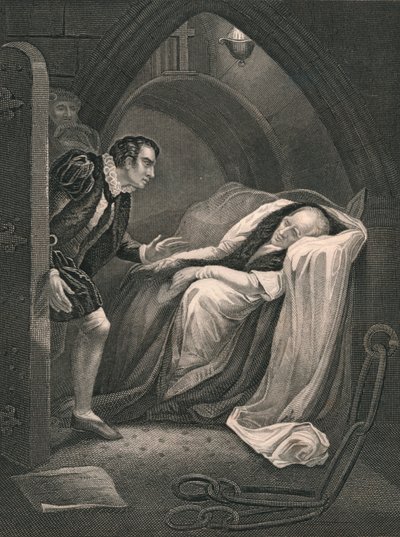 Mortimerin kuolema, 1800-luvun puoliväli. tekijältä J. Rogers
