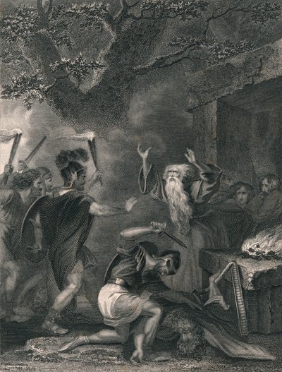 Druidien verilöyly, 1800-luvun puoliväli. tekijältä J. Rogers