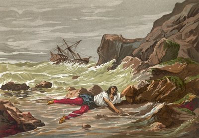 Vesalius kuoli haaksirikkoutumassa hänen palattuaan Pyhästä maasta tekijältä J. Serra