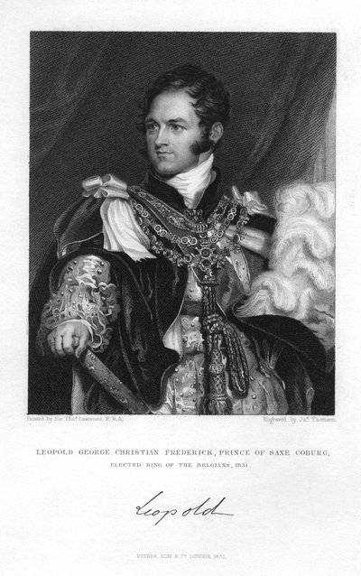 Saxe-Coburg-Saalfeldin prinssi Leopold, 1831. tekijältä J. Thomson