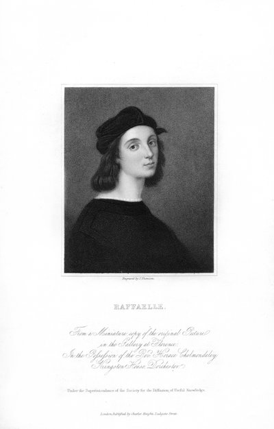 Raphael, italialainen renessanssitaiteilija, v. 1836. tekijältä J. Thomson