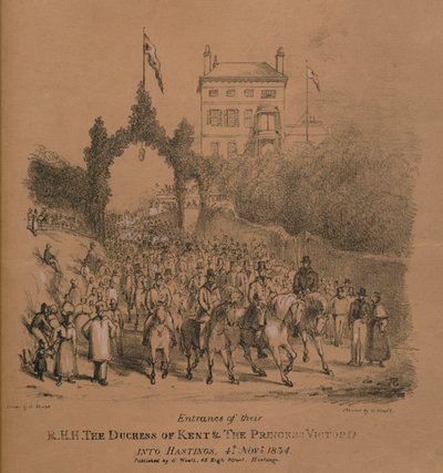 Sisäänkäynti heidän R.H.H. Kentin herttuatar ja prinsessa Victoria Hastingsiin tekijältä J. Thorpe