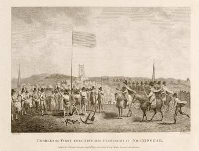 Charles the First pystytti standardinsa Nottinghamissa tekijältä J. Throsby