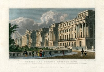 Cumberland Terrace, Regents Park, Lontoo, 1827 tekijältä J. Tingle