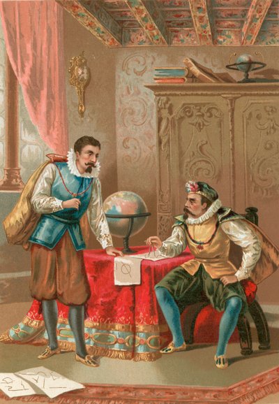 Kepler ja Tycho Brahe observatoriossa Prahassa tekijältä J. Ventura