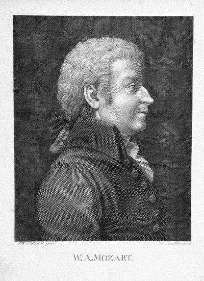 Wolfgang Amadeus Mozart, noin 1825 tekijältä J. W. Schmidt