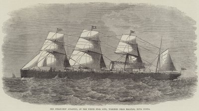 White Star -linjan höyrylaiva Atlantic haaksirikkoutui lähellä Halifaxia Nova Scotiassa tekijältä J. Wells