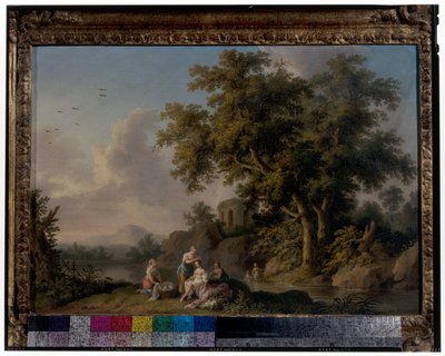 Maisemapari uimanymfien kanssa tekijältä Jacob-Philippe Hackert