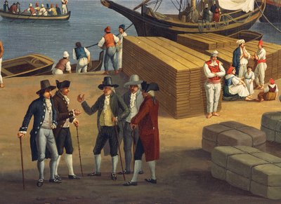 Yksityiskohta Messinan sataman näkymistä Palazzo del Senatosta tekijältä Jacob Philippe Hackert