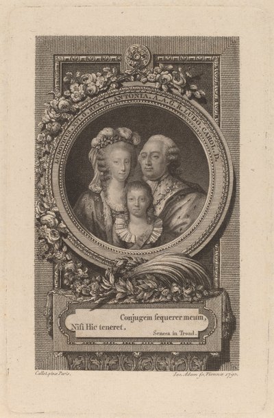 Ludvig XVI, Marie-Antoinette ja Louis-Charles tekijältä Jacob Adam after Antoine François Callet