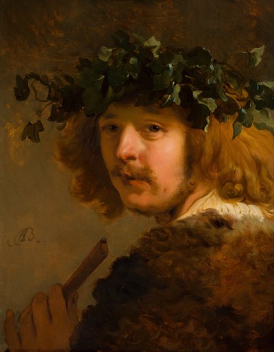 Paimen huilulla Omakuva, n. 1637. tekijältä Jacob Adriaensz. Backer