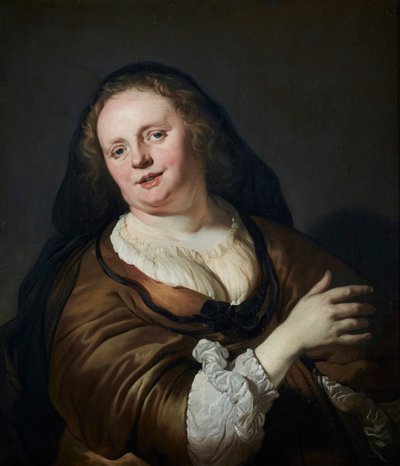 Tronie naisen mustan hunnun kanssa tekijältä Jacob Adriaensz Backer