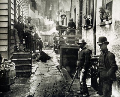Näkymä Little Italylle, Mulberry Street, New York, USA, n. 1890 tekijältä Jacob August Riis
