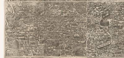 Plattegrond van Rome ten tijde van keizer Augustus (keskimmäinen blad) Erittäin tarkka kuva muinaisesta kaupungista muodostettu muinaisista monumenteista Muinaisen Rooman hahmoja raunioituneiden rakennusten jälkistä tekijältä Jacob Bos