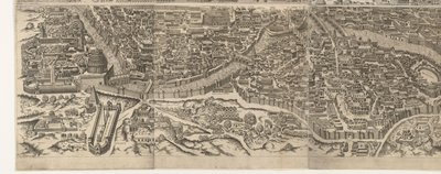 Plattegrond van Rome ten tijde van Keizer Augustus (onderste blad) Erittäin tarkka kuva muinaisesta kaupungista muodostettu muinaisista monumenteista Muinaisen Rooman hahmoja raunioituneiden rakennusten jäljestä (...) tekijältä Jacob Bos