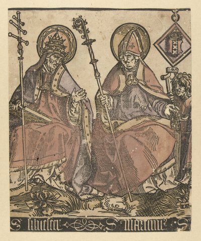 Sant Silvestre i Martinus Acabat Sants amb Anna a Drieën (títol de la sèrie). tekijältä Jacob Cornelisz van Oostsanen