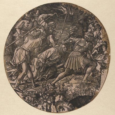Kristuksen vangitseminen The Round Passion (sarjan nimi) tekijältä Jacob Cornelisz van Oostsanen