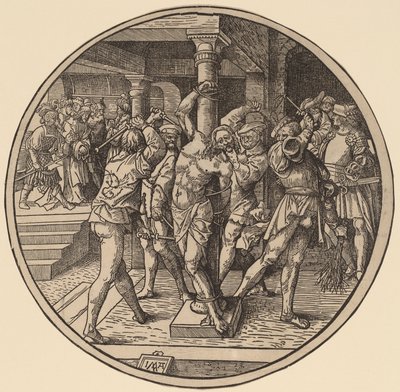 Kristuksen liputus ja Kristus Pilatuksen edessä tekijältä Jacob Cornelisz van Oostsanen