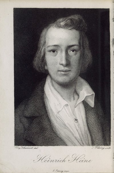 Runoilija Heinrich Heinen muotokuva 1797-1856, 1850 tekijältä Jacob Felsing