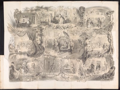 Sarjakuva Delftin opiskelijaalmanakissa, 1858 tekijältä Jacob Gosschalk